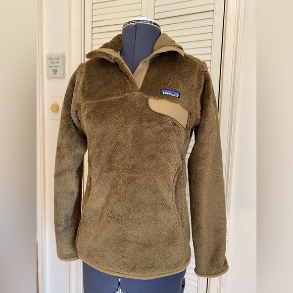 Patagonia Re-Tool Snap-T Pullover Deep-pile Fleece XS Brown Soft & Warm Like NEW - Picture 11 of 11